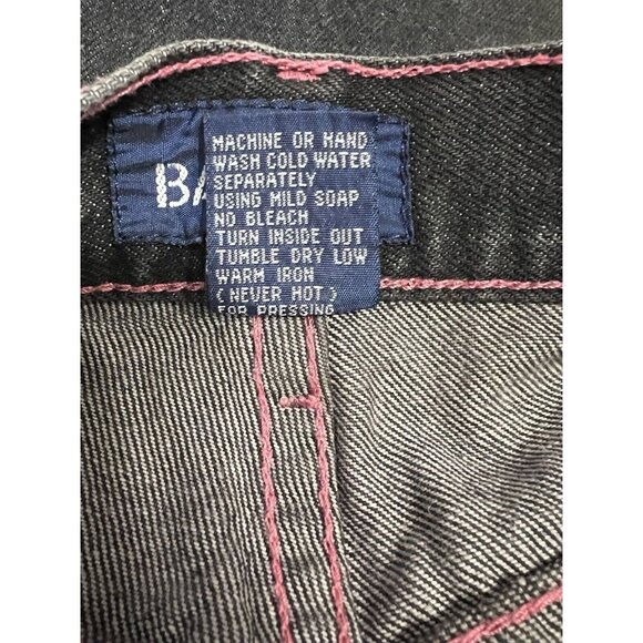 Vintage 90s Y2K Ombre Jeans Sz 16 Purple Black Wide Leg Jeans Fringe Hem Grunge - Picture 9 of 9